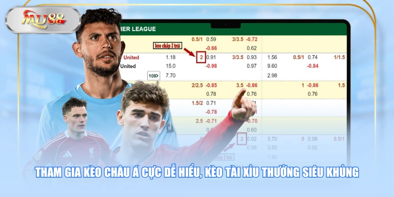 Tham gia kèo châu Á cực dễ hiểu, kèo Tài Xỉu thưởng siêu khủng